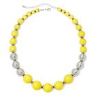 Mixit&trade; Yellow Bead Silver-tone Necklace