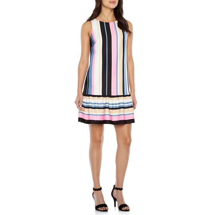 Nicole By Nicole Miller Sleeveless Stripe Shift Dress