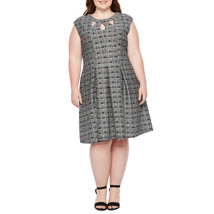 Danny & Nicole Sleeveless Plaid Fit & Flare Dress - Plus