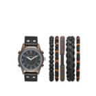 Arizona Mens Black 6-pc. Watch Boxed Set-fmdarz545