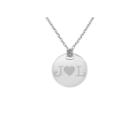 Personalized Sterling Silver 16mm Round Couple's Initial Pendant Necklace