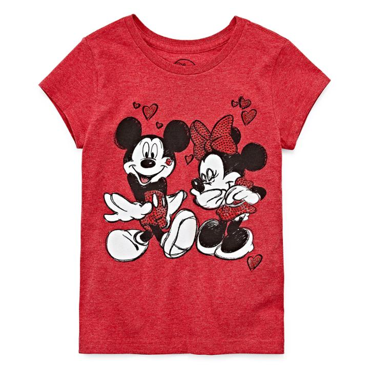 Disney Collection Short-sleeve Mickey And Minnie Love Graphic Tee
