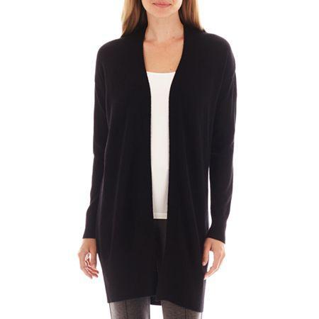 Worthington Long-sleeve Open-front Cardigan Sweater