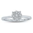 Womens 1/4 Ct. T.w. Genuine Diamond White 10k Gold Engagement Ring