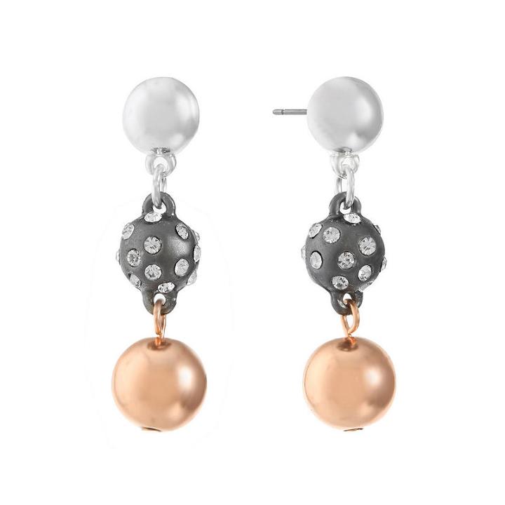 Liz Claiborne Clear Round Drop Earrings