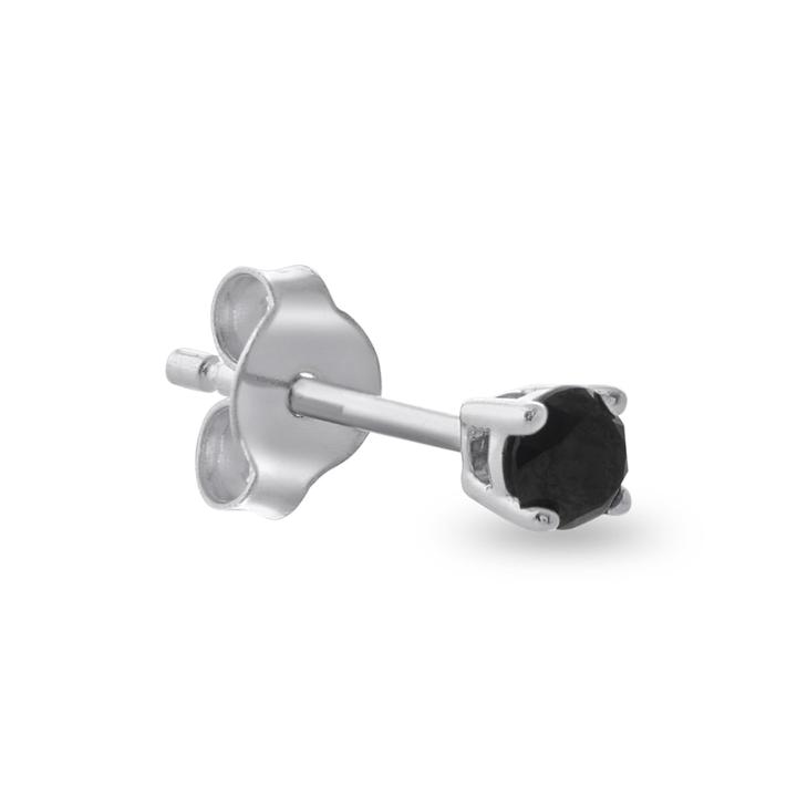 Single 1/6 Ct. T.w. Black Diamond 14k White Gold Stud Earring