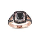 Midnight Black Diamond 2 Ct. T.w. White And Color-enhanced Black Diamond 14k Rose Gold Ring