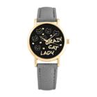 Mixit Crazy Cat Lady Womens Gray Strap Watch-pts5079