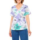 Alfred Dunner Short Sleeve V Neck T-shirt