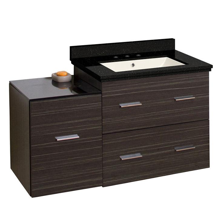 37.75-in. W Wall Mount Dawn Grey Vanity Set For 3h8-in. Drilling Black Galaxy Top Biscuit Um Sink