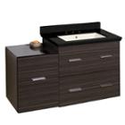 37.75-in. W Wall Mount Dawn Grey Vanity Set For 3h8-in. Drilling Black Galaxy Top Biscuit Um Sink