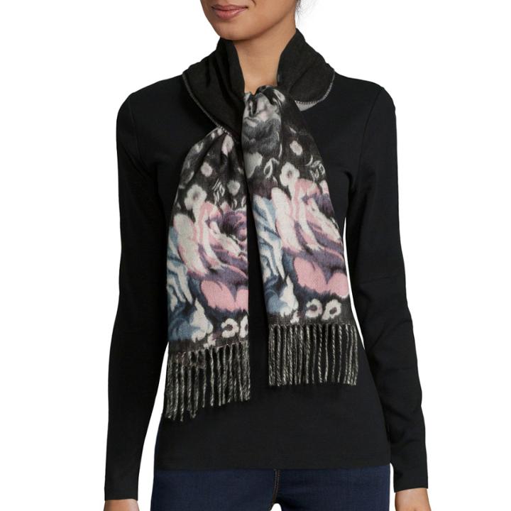 V. Fraas Floral Cashmink Scarf