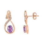 Genuine Amethyst And Lab-created White Sapphire Infinity Earrings