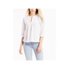 Levi's 3/4 Sleeve Split Crew Neck Cotton Blouse