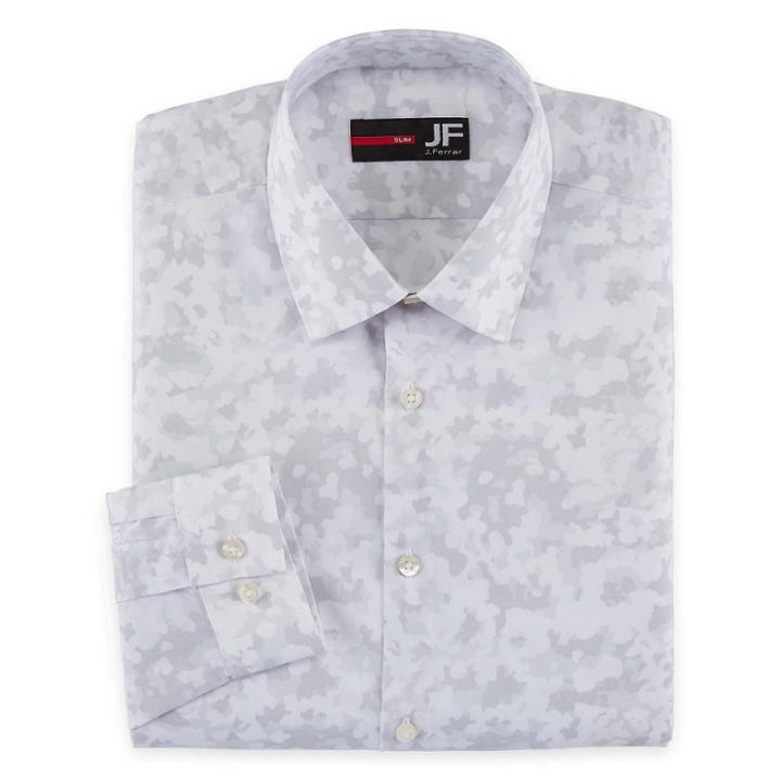 Jf J.ferrar Long Sleeve Easy Care Stretchpattern Dress Shirt