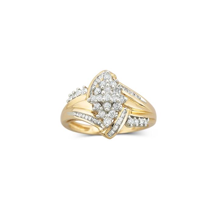 Diamond Cluster Ring 1/2 Ct. T.w. 10k Gold