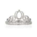 Enchanted Disney Fine Jewelry Womens 1/10 Ct. T.w. Genuine Round White Diamond Sterling Silver Promise Ring