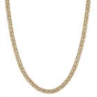 14k Gold Over Silver Solid Curb 18 Inch Chain Necklace
