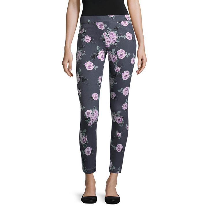 Utopia By Hue Floral Print Denim Leggings