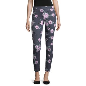 Utopia By Hue Floral Print Denim Leggings