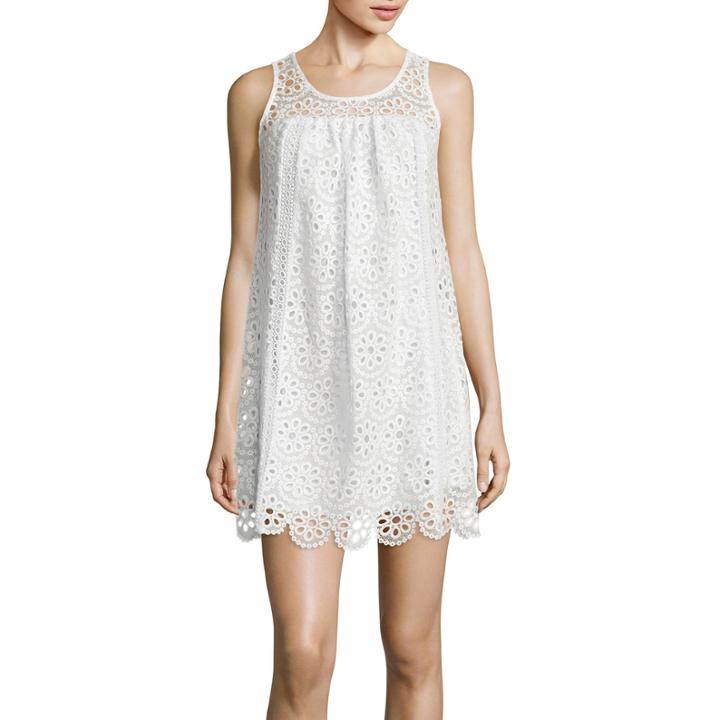 My Michelle Sleeveless Eyelet Lace A-line Dress
