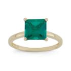 Womens Emerald Green 10k Gold Solitaire Ring