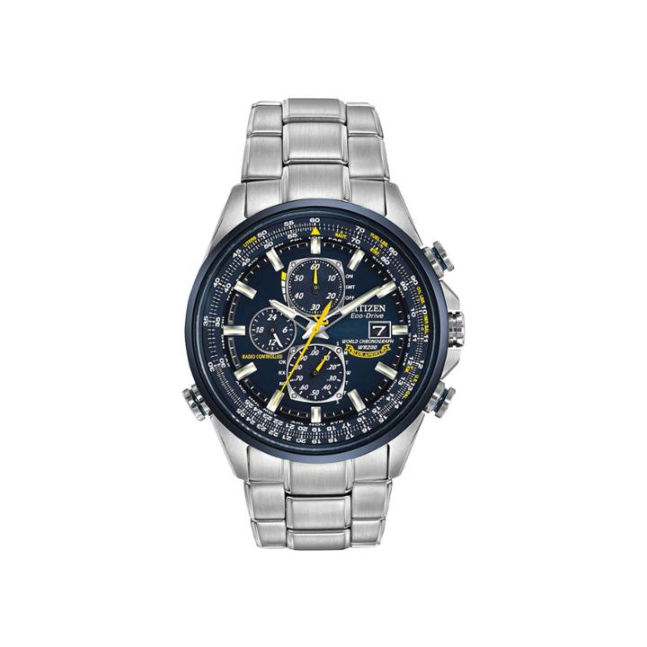 Citizen Eco-drive Mens Blue Angels World Chronograph A-t Watch At8020-54l