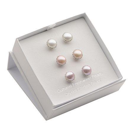 Cultured Freshwater Pearl 3-pr. Stud Earring Set