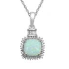 Womens White Opal 10k Gold Pendant Necklace