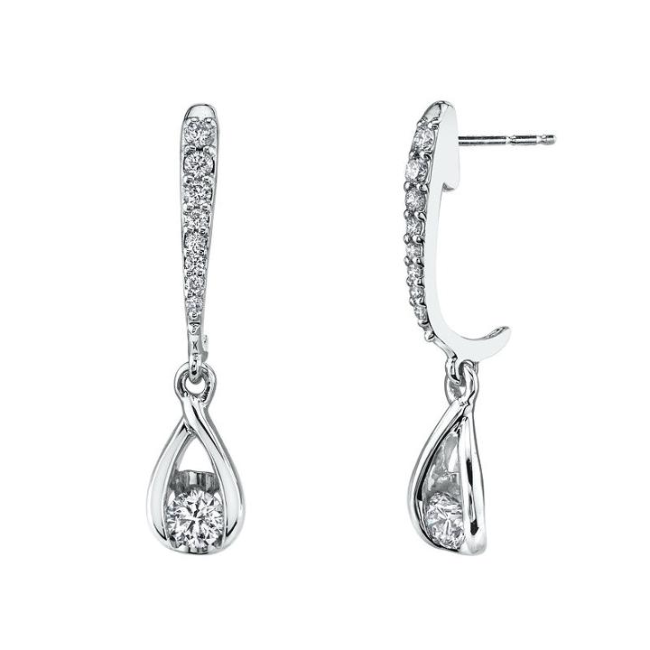Sirena 1/3 Ct. T.w. Genuine White Diamond Drop Earrings