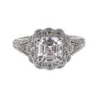 Diamonart Cubic Zirconia Sterling Silver Flower-shaped Ring