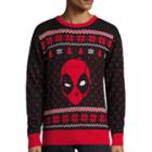 Novelty Season Crew Neck Long Sleeve Marvel Cotton Blend Pullover Sweater