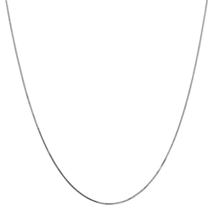 14k White Gold Solid Box 14 Inch Chain Necklace