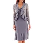 R & M Collection Ruffled Jacket Dress - Petite