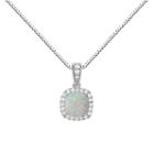 Womens Lab Created Multi Color Opal Sterling Silver Round Pendant Necklace