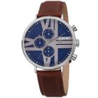 August Steiner Mens Brown Strap Watch-as-8212ssbu