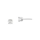 Round Genuine White Topaz 14k White Gold Stud Earrings