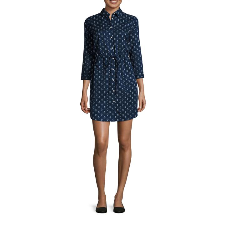 St. John's Bay 3/4 Sleeve Shirt Dress