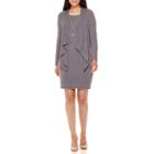 R & K Originals Long-sleeve Necklace Jacket Dress - Petite