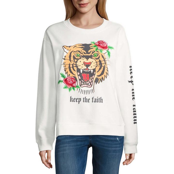 Keep The Faith Tiger Fleece Sweatshirt- Juniors