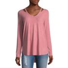 Arizona Soft Cut Out Neckline Top- Juniors