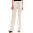 By & By Solid Smocked-waist Linen Wide-leg Pants