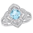 Womens 1/5 Ct. T.w. Blue Topaz Sterling Silver Cocktail Ring