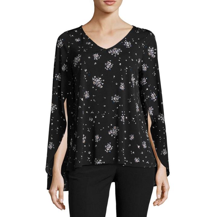 Worthington Long Sleeve Cape Blouse
