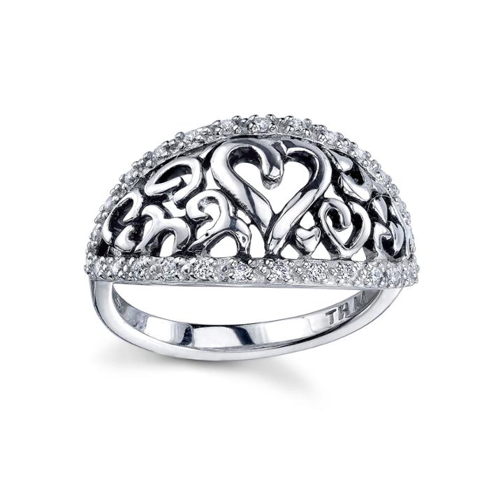 Inspired Moments Womens Lab Created White Cubic Zirconia Band