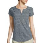 Liz Claiborne Short-sleeve V-neck Henley T-shirt