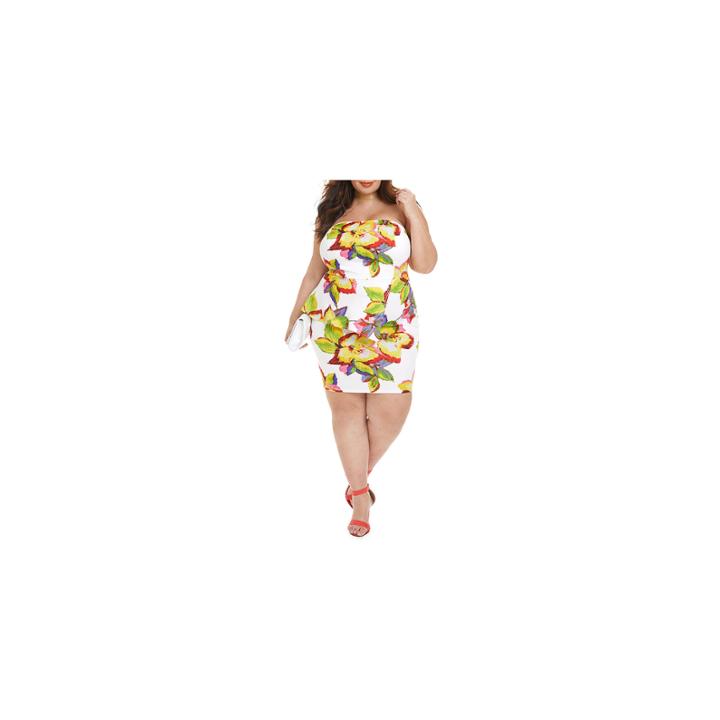 Fashion To Figure Isla Mujeres Tropical Peplum Dress-plus