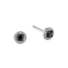 1/4 Ct. T.w. White And Color-enhanced Black Diamond Sterling Silver Stud Earrings