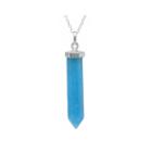 Silver Reflections&trade; Blue Quartz Silver-plated Pendant Necklace