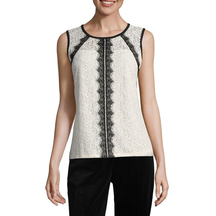 Liz Claiborne Sleeveless Scoop Neck T-shirt-womens